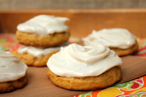 Soft Pumpkin Cookies with Cinnamon Cream Cheese Frosting