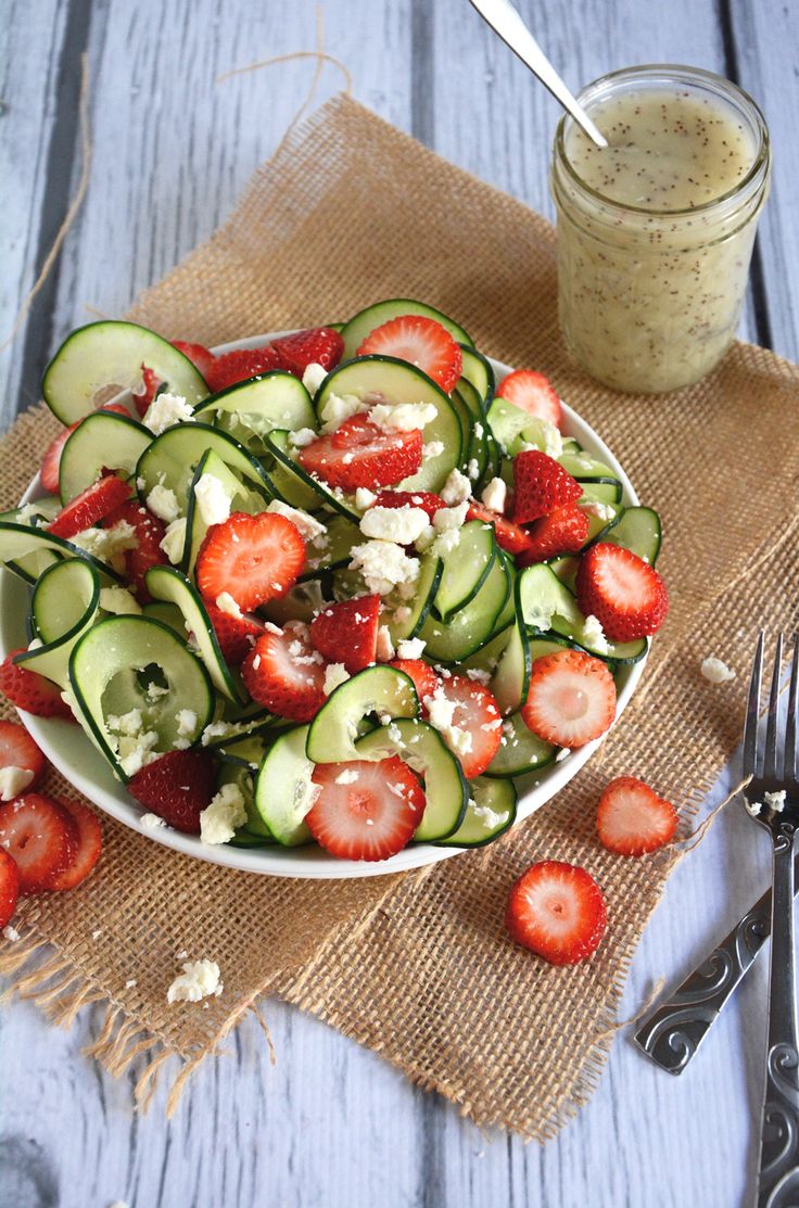 Cucumber & Strawberry Poppyseed Salad