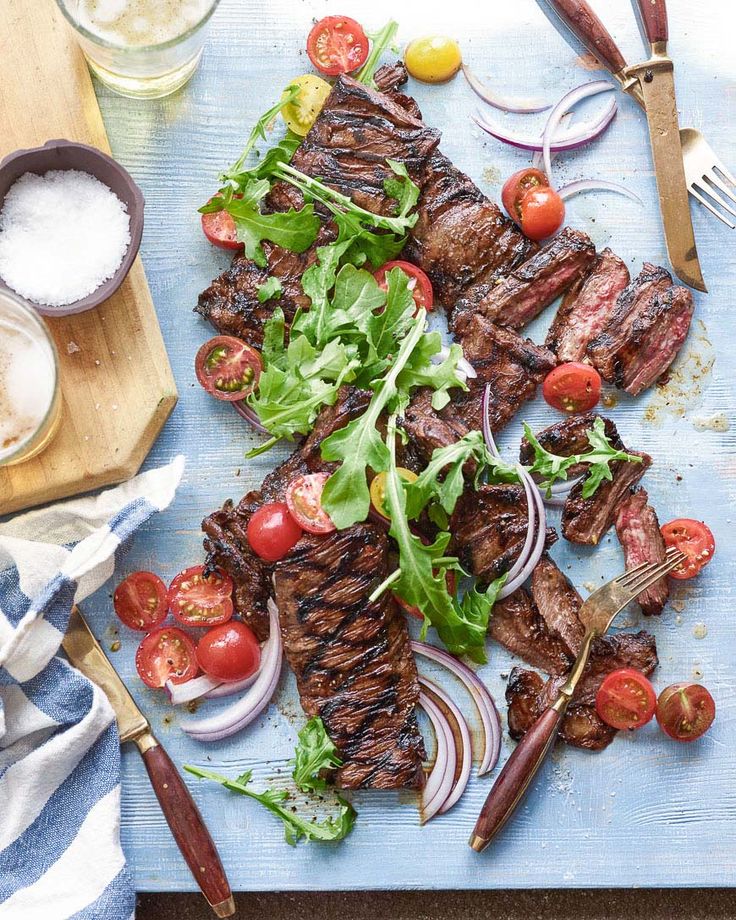 Grilled Skirt Steak with Tomato Salad