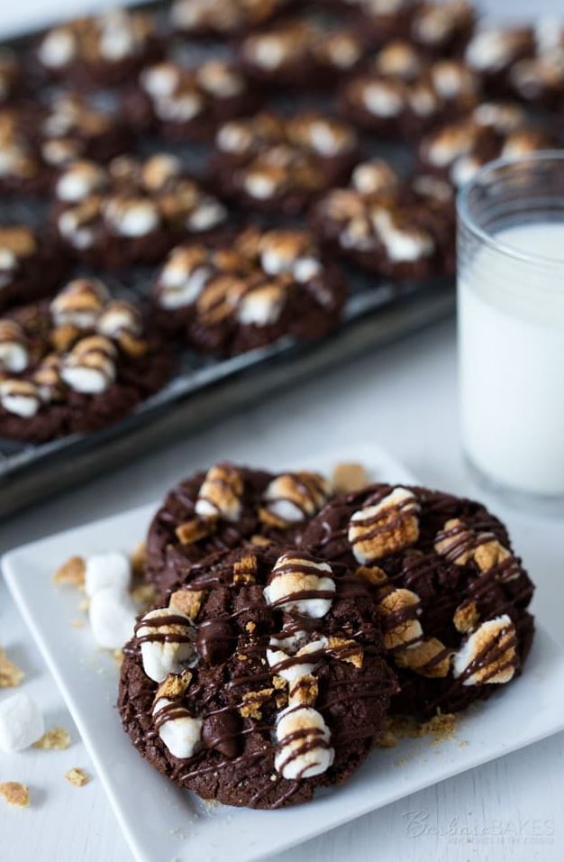 Triple Chocolate S’mores Cookies