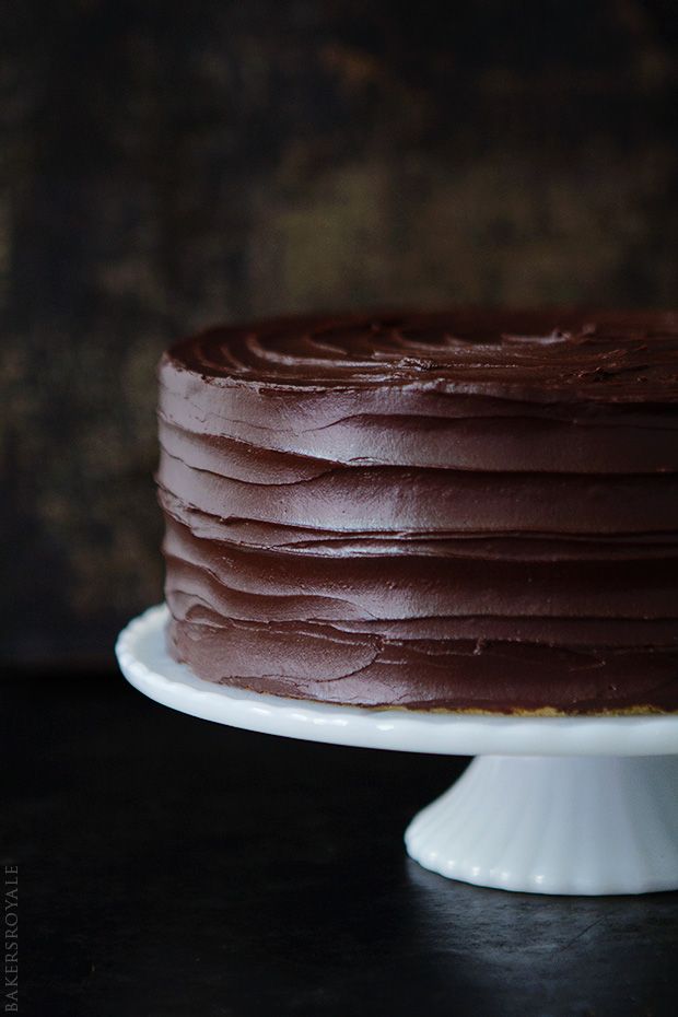Browned Butter-Banana Cake with Salted Dark Chocolate Ganache