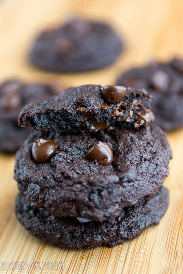 Triple Dark Chocolate Pudding Cookies