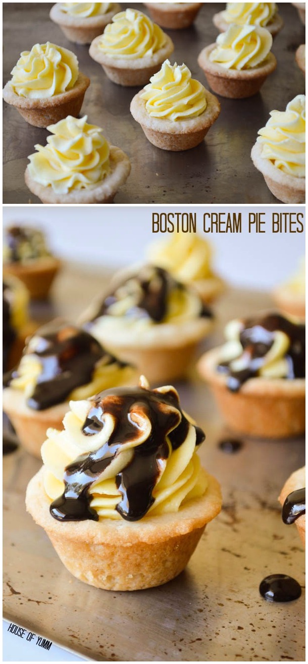 Boston Cream Pie Bites