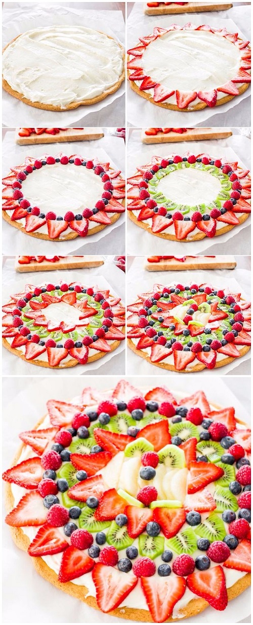 Fruit Pizza with Cream Cheese Frosting
